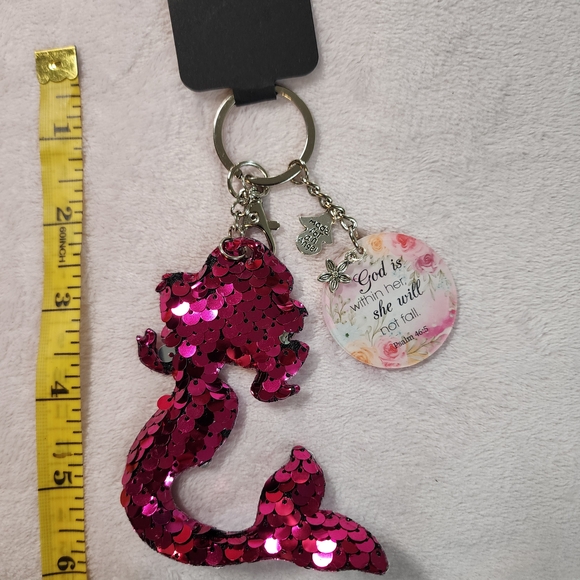 Accessories - 3/$25 Pink Sequin Mermaid Keychain
